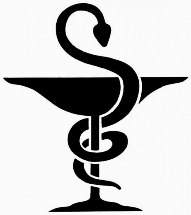 symbol of medicine bowl with a snake