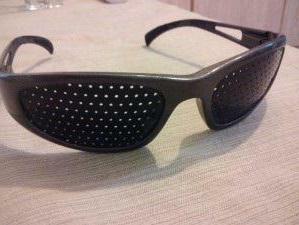Glasses for correction of vision( perforating glasses)