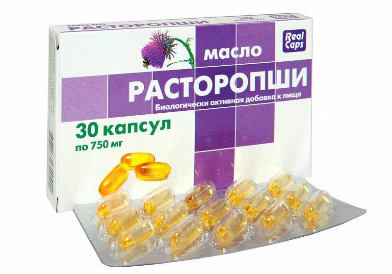Capsules with thistle oil