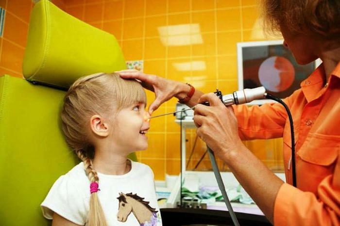 treatment of adenoids in a child with a laser